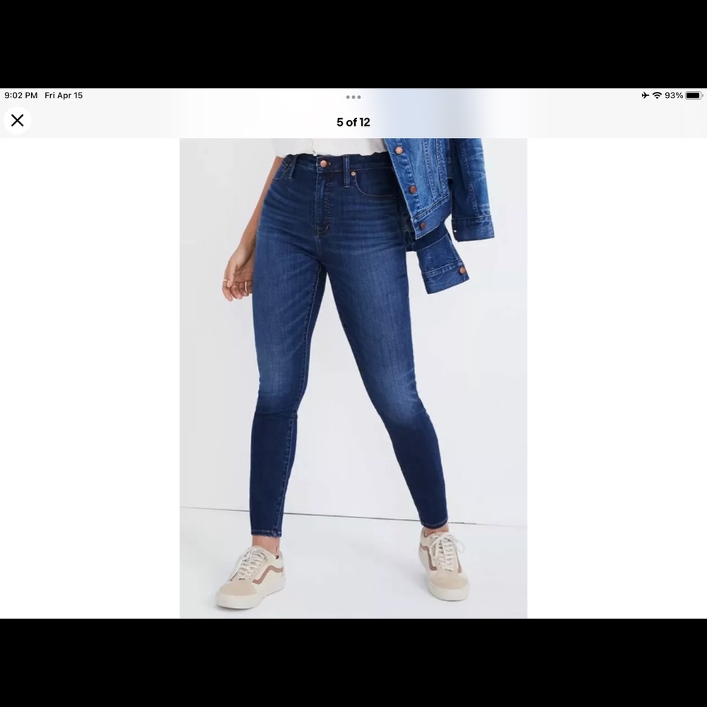 NWT Madewell Curvy High-Rise Skinny Jeans Sz 36